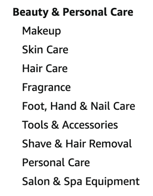 Cosmetics products name best sale list